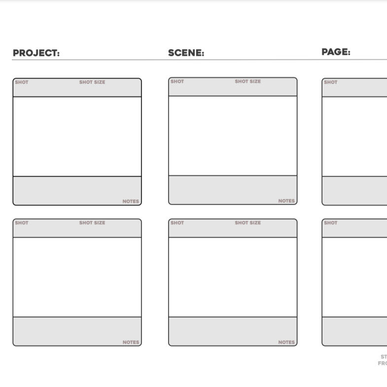 Free Storyboard Template in PDF by Josef Cauchi